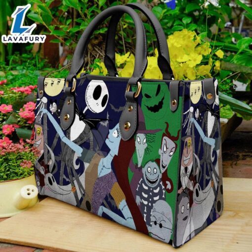 Halloween Christmas 2024 Jack Skellington Leather Handbag Print