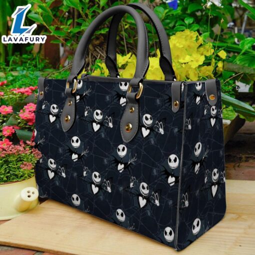 Halloween Christmas 2024 Jack Skellington Pattern Women Leather Handbag