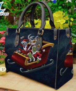 Halloween Christmas 2024 The Grinch And Jack Skellington Women 3D Leather Handbag