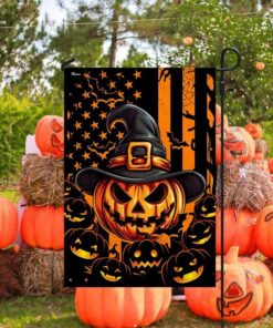 Halloween Pumpkin American Flag, Halloween…