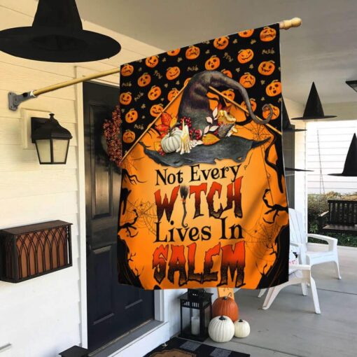 Halloween Witch Not Every Witch Lives In Salem Flag, Halloween Garden Flags