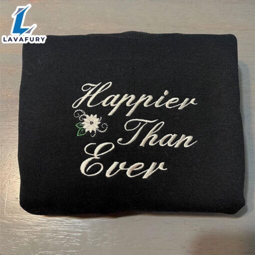 Merry Christmas  Happier Than Ever Embroidered Sweatshirt Gift Christmas