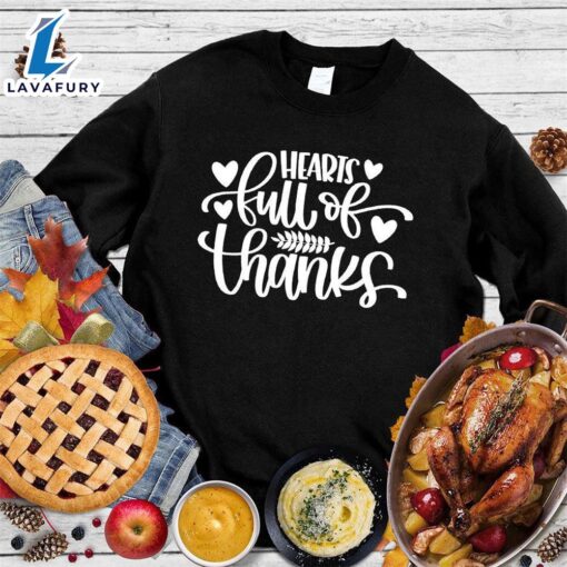 Happy Hallothanksmas Gift Funny Hearts Full Of Thanks Sweatshirt