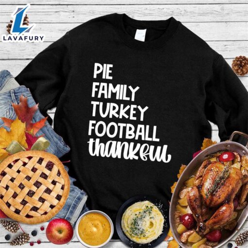 Happy Hallothanksmas Gift Funny Pie Family Turkey Football Thankful Sweatshirt