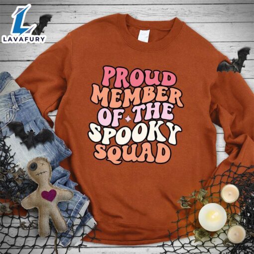 Happy Hallothanksmas Gift Funny Proud Member Of The Spooky Squad Colored Edition Sweatshirt