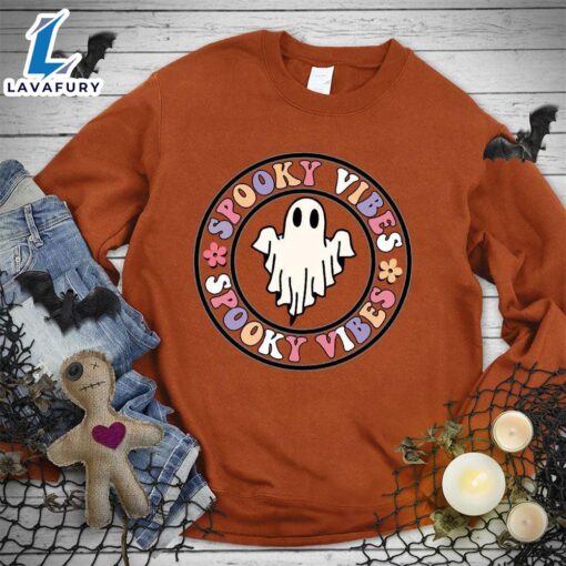 Happy Hallothanksmas Gift Funny Spooky Vibes Version Colored Edition Sweatshirt