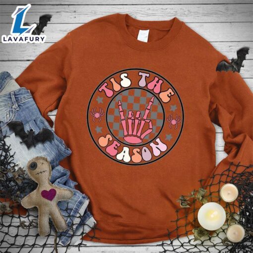 Happy Hallothanksmas Gift Funny Tis The Season Halloween Colored Edition Sweatshirt