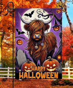 Highland Cow Halloween Flag, Halloween…