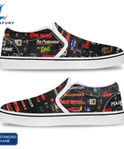 Horror Movie Slip On Shoes - Customized Name