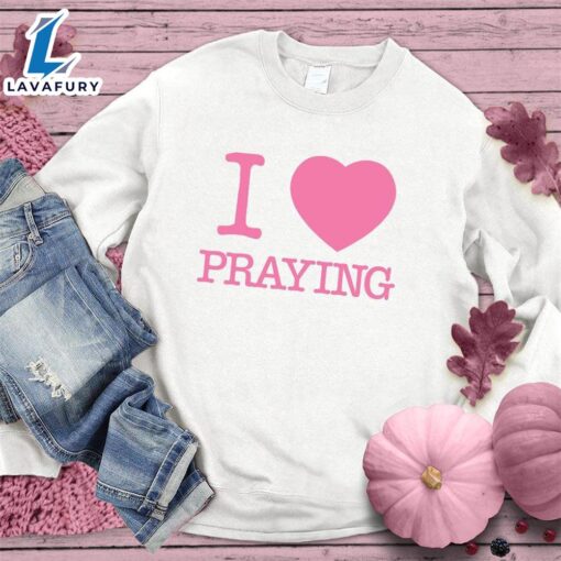 I Heart Praying Colored Sweatshirt Pink Edition , Cancer Awareness Shirt