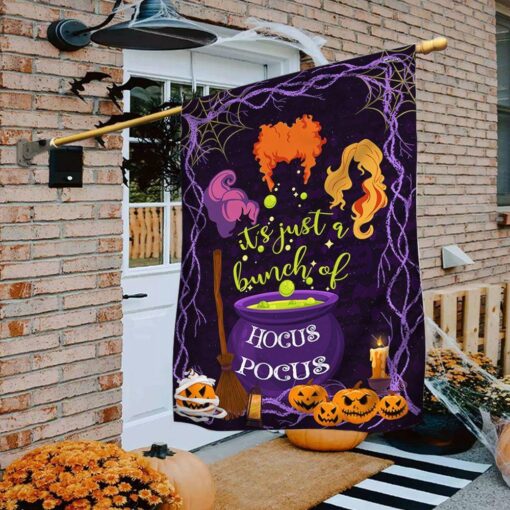 It’s A Bunch Of Hocus Pocus Witch Pumpkin Halloween Flag, Halloween Garden Flags