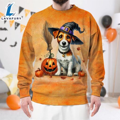 Jack Russell Terrier Dog In Spooky Autumn Halloween 3D Shirt