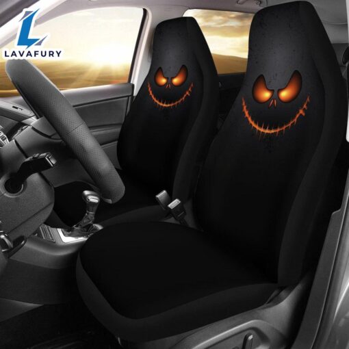 Jack Skellington Face Car Premium Custom Car Seat Covers Decor Protectors