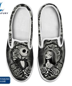 JS And SL Horror Movie Slip On Shoes - Customized Name