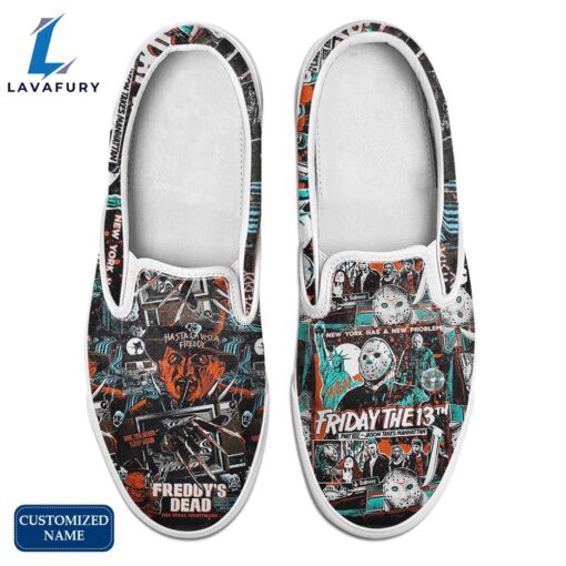 JV And FD Horror Movie Slip On Shoes – Customized Name