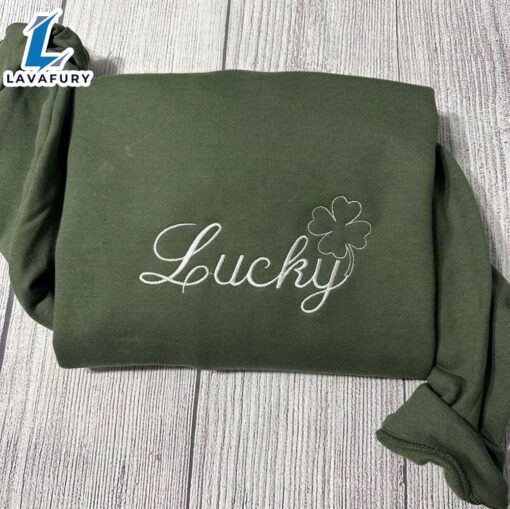 Merry Christmas  Lucky Shamrock Embroidered Sweatshirt Gift Christmas