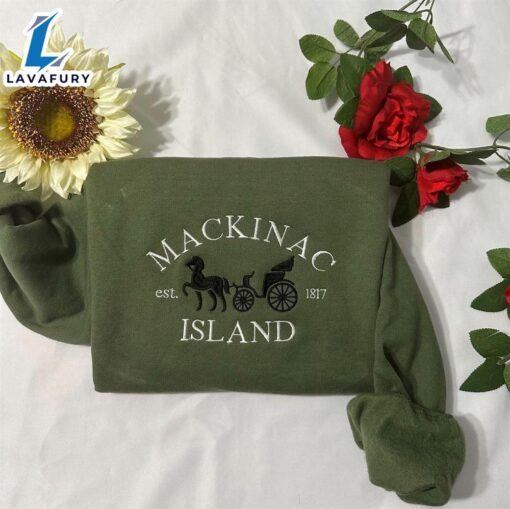 Merry Christmas  Mackinac Island Embroidered Sweatshirt Gift Christmas