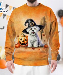 Maltese Dog In Spooky Autumn…