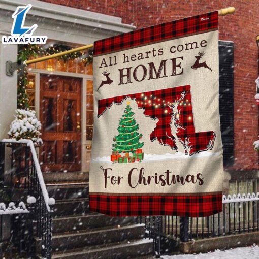 Merry Christmas  Maryland Christmas Flag All Hearts Come Home For Christmas