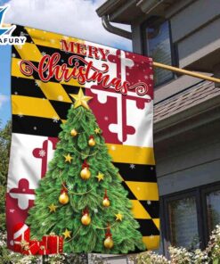 Merry Christmas Maryland Christmas Flag