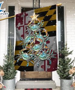 Merry Christmas Maryland Flag Blue…