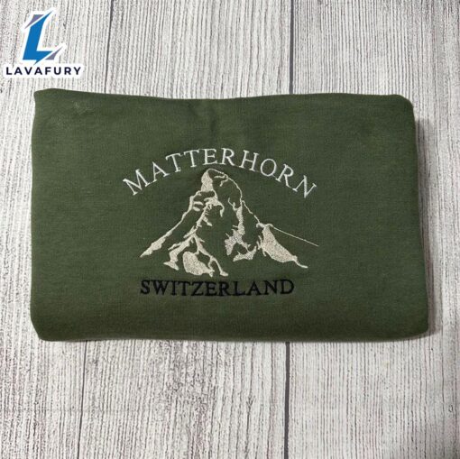 Merry Christmas  Matterhorn Switzerland Embroidered Sweatshirt Gift Christmas