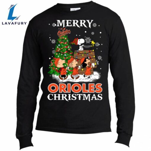 Merry Baltimore Orioles Christmas Snoopy Ugly Sweater Style Shirts