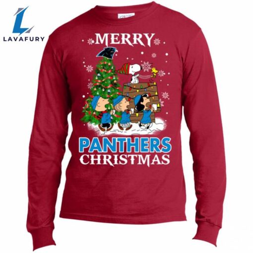 Merry Carolina Panthers Christmas Snoopy Ugly Sweater Style Shirts