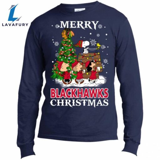 Merry Chicago Blackhawks Christmas Snoopy Ugly Sweater Style Shirts