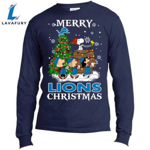 Merry Detroit Lions Christmas Snoopy Ugly Sweater Style Shirts