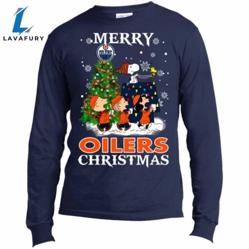 Merry Edmonton Oilers Christmas Snoopy Ugly Sweater Style Shirts