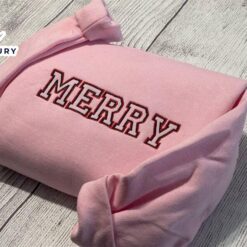 Merry Christmas Merry Embroidered Sweatshirt…