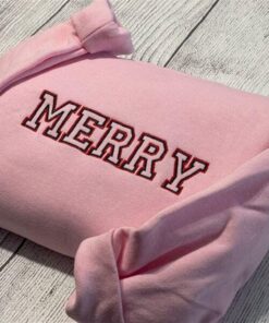 Merry Christmas Merry Embroidered Sweatshirt…