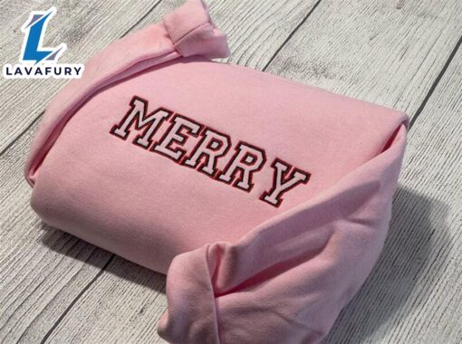 Merry Christmas  Merry Embroidered Sweatshirt Gift Christmas