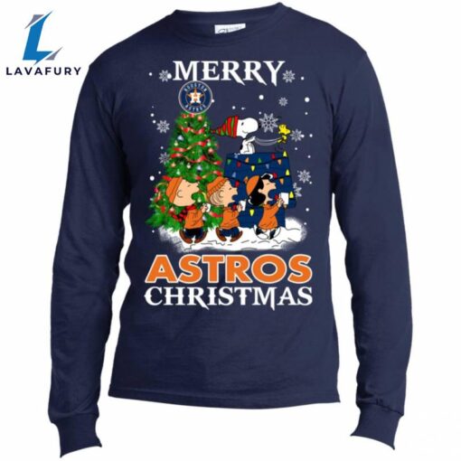 Merry Houston Astros Christmas Snoopy Ugly Sweater Style Shirts