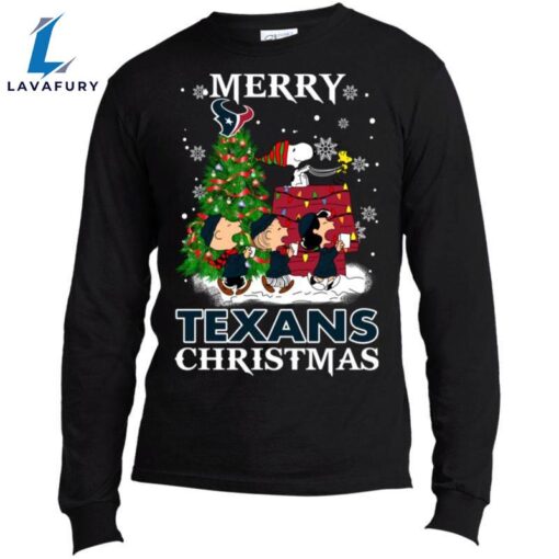 Merry Houston Texans Christmas Snoopy Ugly Sweater Style Shirts