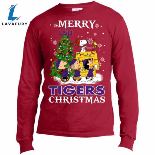 Merry LSU Tigers Christmas Snoopy Ugly Sweater Style Shirts