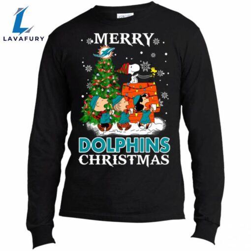 Merry Miami Dolphins Christmas Snoopy Ugly Sweater Style Shirts