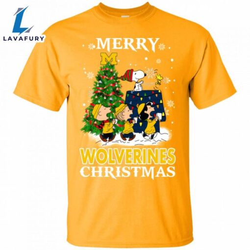 Merry Michigan Wolverines Christmas Snoopy Ugly Sweater Style Shirts