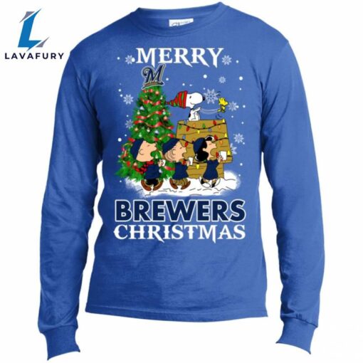 Merry Milwaukee Brewers Christmas Snoopy Ugly Sweater Style Shirts