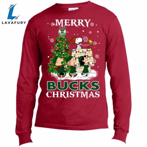 Merry Milwaukee Bucks Christmas Snoopy Ugly Sweater Style Shirts