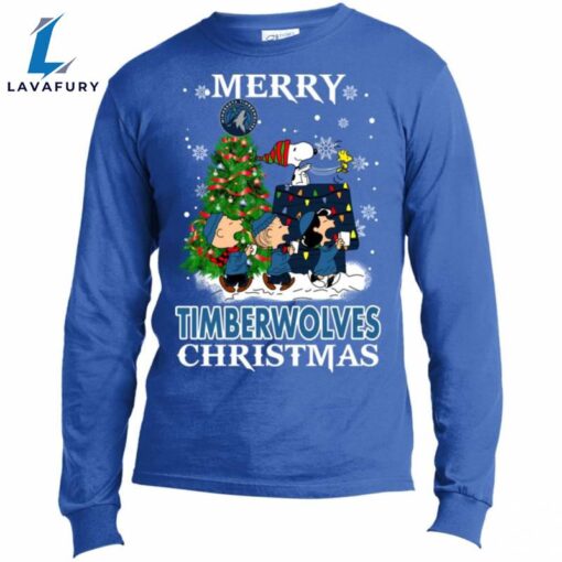 Merry Minnesota Timberwolves Christmas Snoopy Ugly Sweater Style Shirts