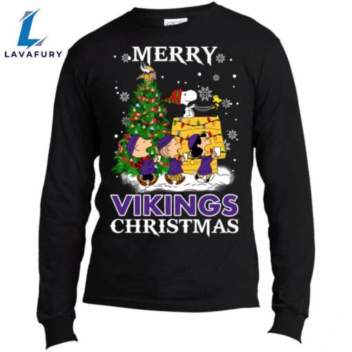 Merry Minnesota Vikings Christmas Snoopy Ugly Sweater Style Shirts