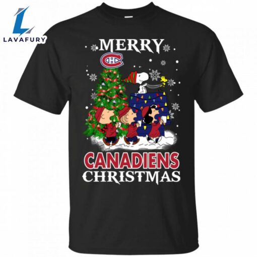 Merry Montral Canadiens Christmas Snoopy Ugly Sweater Style Shirts