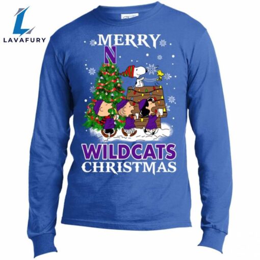 Merry Northwestern Wildcats Christmas Snoopy Ugly Sweater Style Shirts