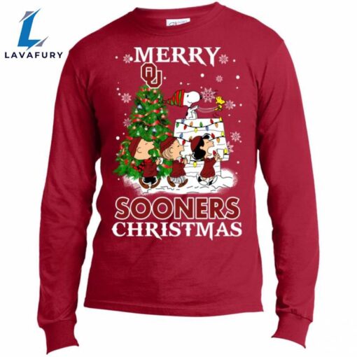 Merry Oklahoma Sooners Christmas Snoopy Ugly Sweater Style Shirts