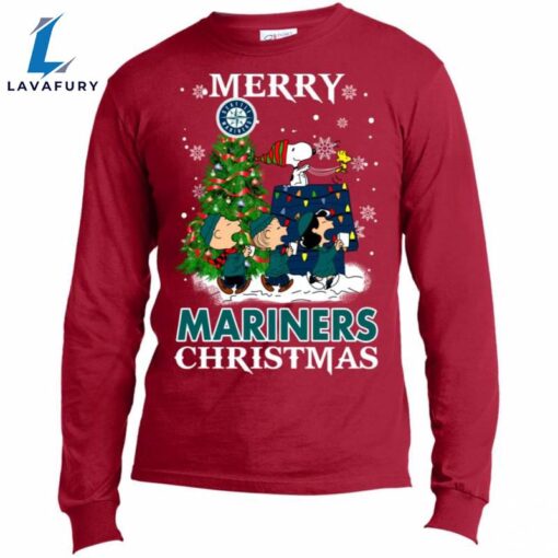 Merry Seattle Mariners Christmas Snoopy Ugly Sweater Style Shirts