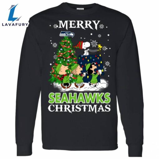 Merry Seattle Seahawks Christmas Snoopy Ugly Sweater Style Shirts