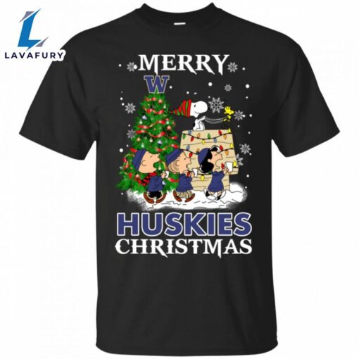 Merry Washington Huskies Christmas Snoopy Ugly Sweater Style Shirts