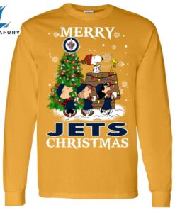 Merry Winnipeg Jets Christmas Snoopy Ugly Sweater Style Shirts Merry Win